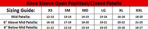 Knee Sleeve Open Popliteal/ Closed Patella